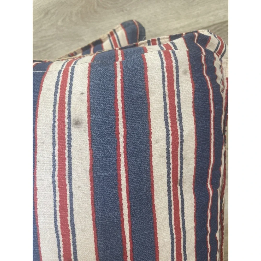 2 Ralph Lauren Pr DECORATIVE PILLOW Down Insert Villa Martine STRIPES Red Floral